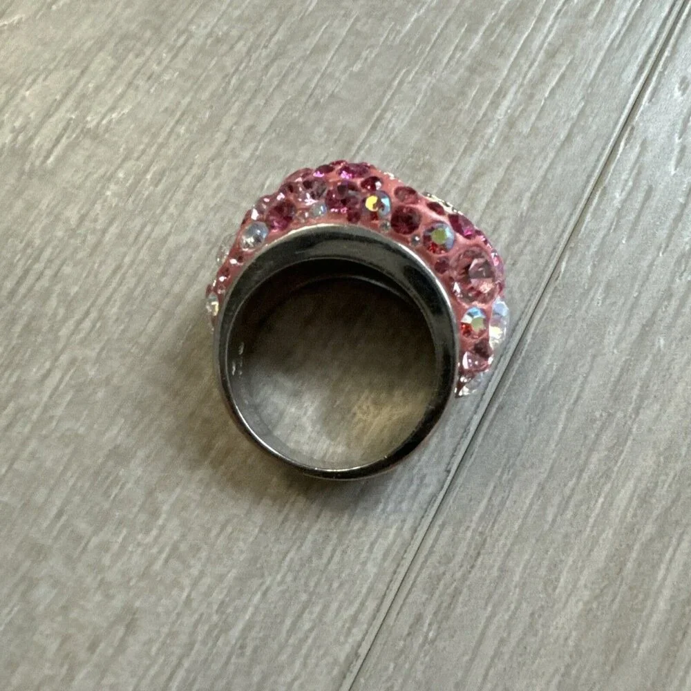 Swarovski × Hello kitty collaboration ring Kawaii Sanrio silver color Sz 58 8.5‎